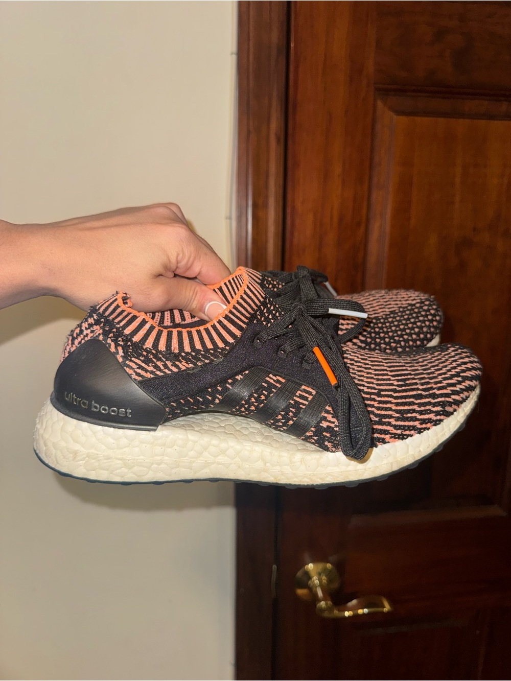adidas Ultra Boost Knit Sneakers - Black & Coral